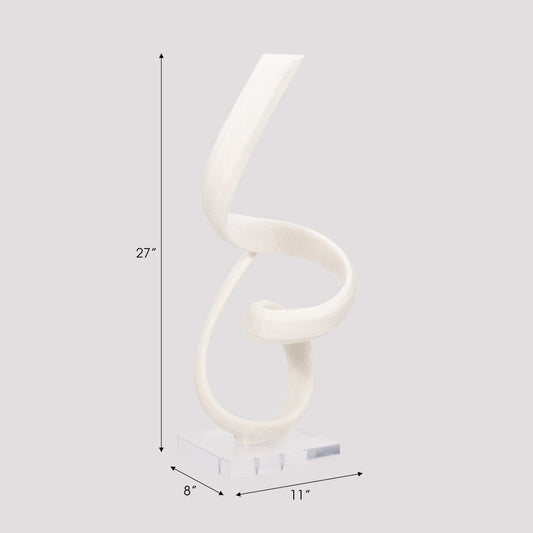 27" KASSANI OVERSIZED QUARTZ RESIN STATUARY, WHITE