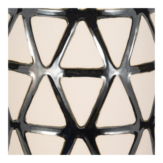28" FABIOLA OVERSIZED TRIBAL VASE, PEWTER