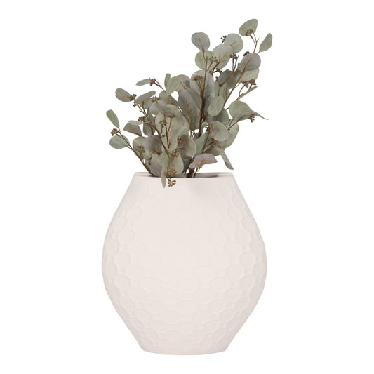 16" ELPHANTINE 3D PRINTED VASE, IVORY/BEIGE