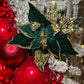 Green and gold holiday decor

Christmas velvet poinsettias

Christmas flower spray picks

Poinsettia floral picks for tree

Elegant Christmas florals

Faux Christmas flower stems

Christmas flower stem set

Velvet poinsettia Christmas pick

Holiday tree floral sprays

Green Christmas flower stems