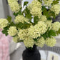Evie Faux Vibrant Green Hydrangea Spray, 30” Artificial Flower Stems Set of 3 Realistic Silk Floral Decor
