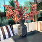 Autumn Faux Leaf Branches 3-Pack 36" Red & Burgundy Silk Fall Stems for Vase