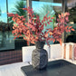 Autumn Faux Leaf Branches 3-Pack 36" Red & Burgundy Silk Fall Stems for Vase