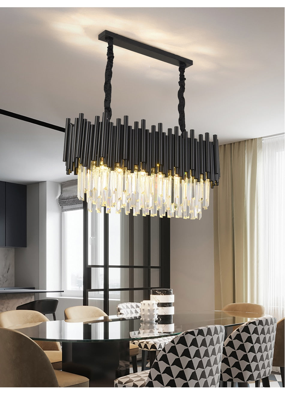 Alexander Modern Black Rectangular Chandelier