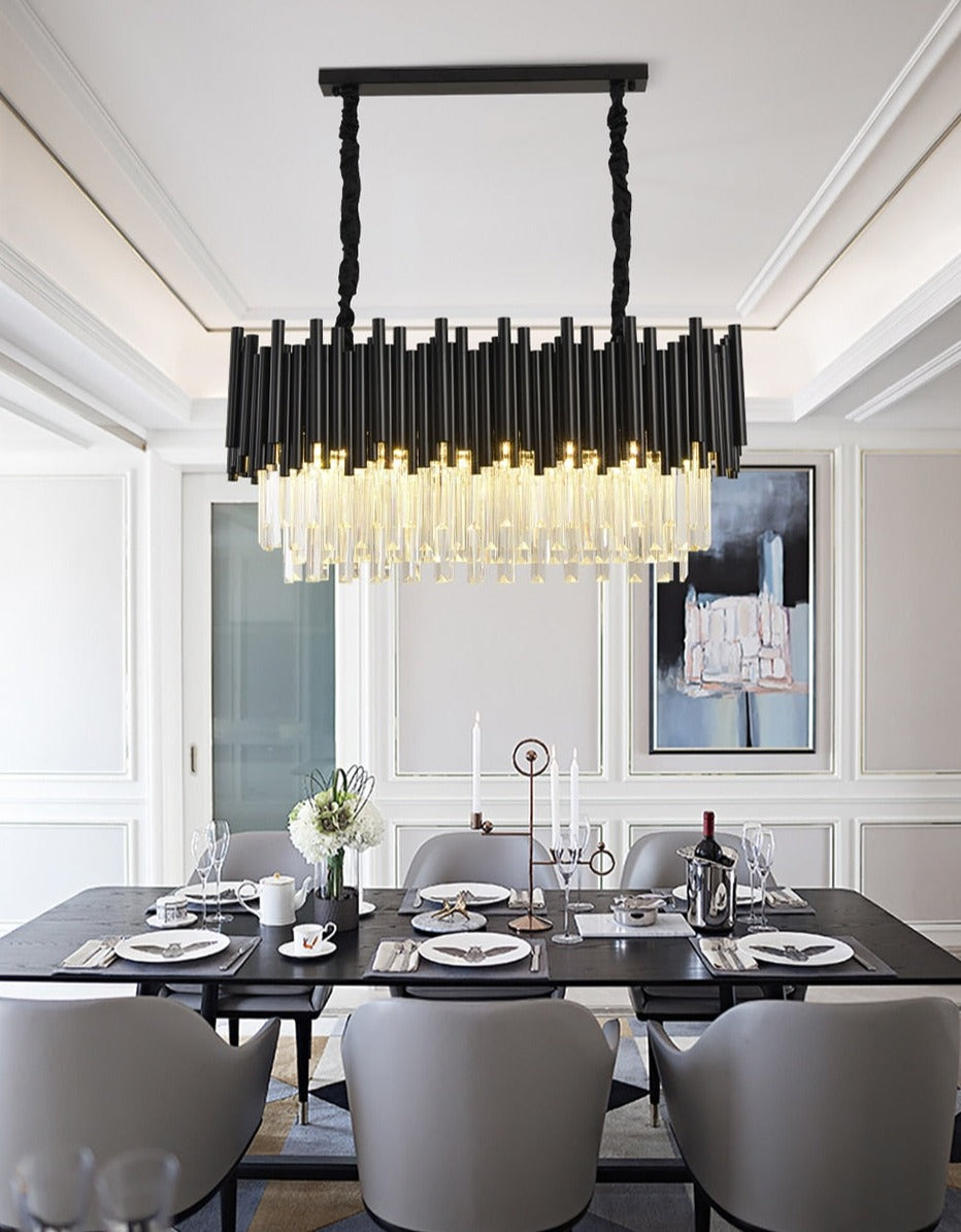 black modern chandelier