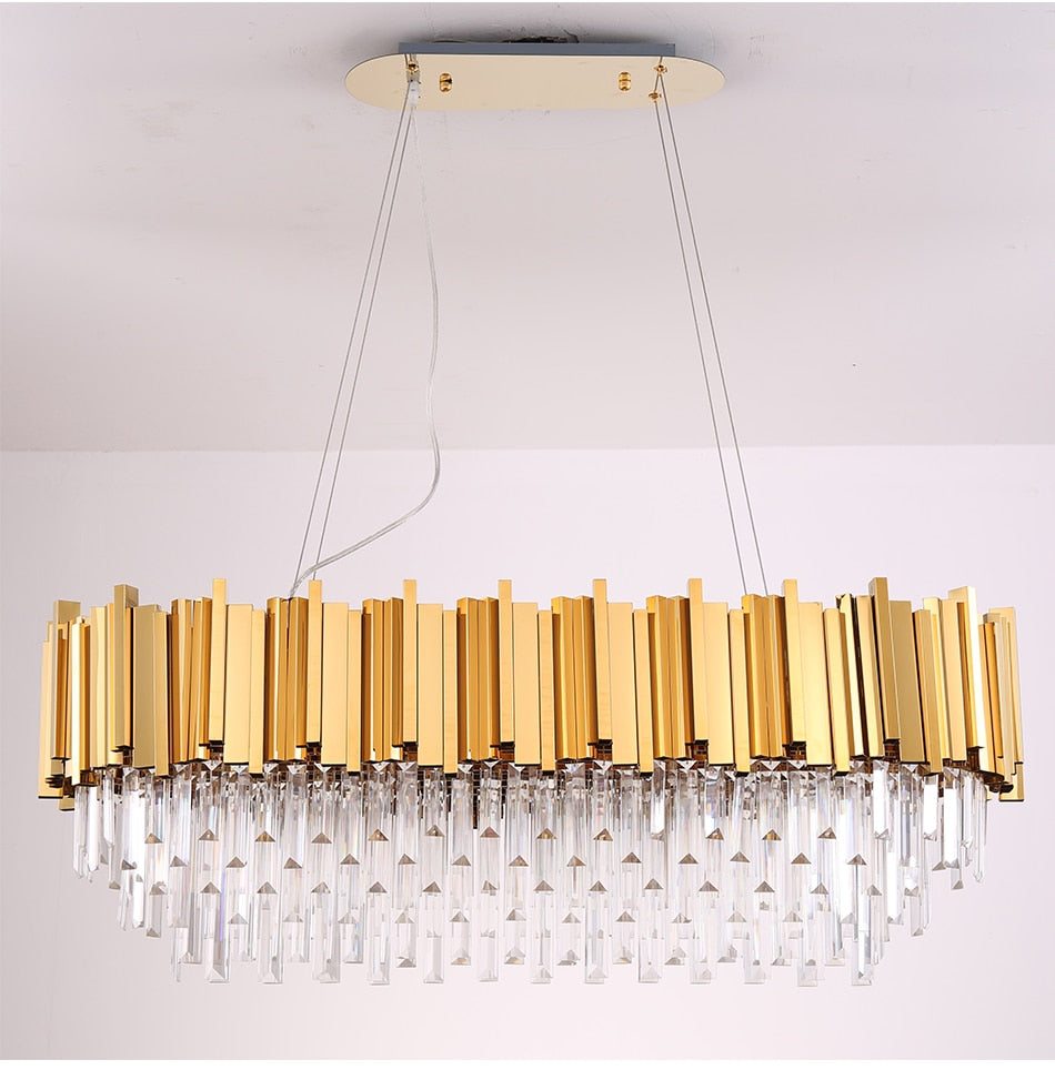 Dante Modern Rectangular Crystal Chandelier