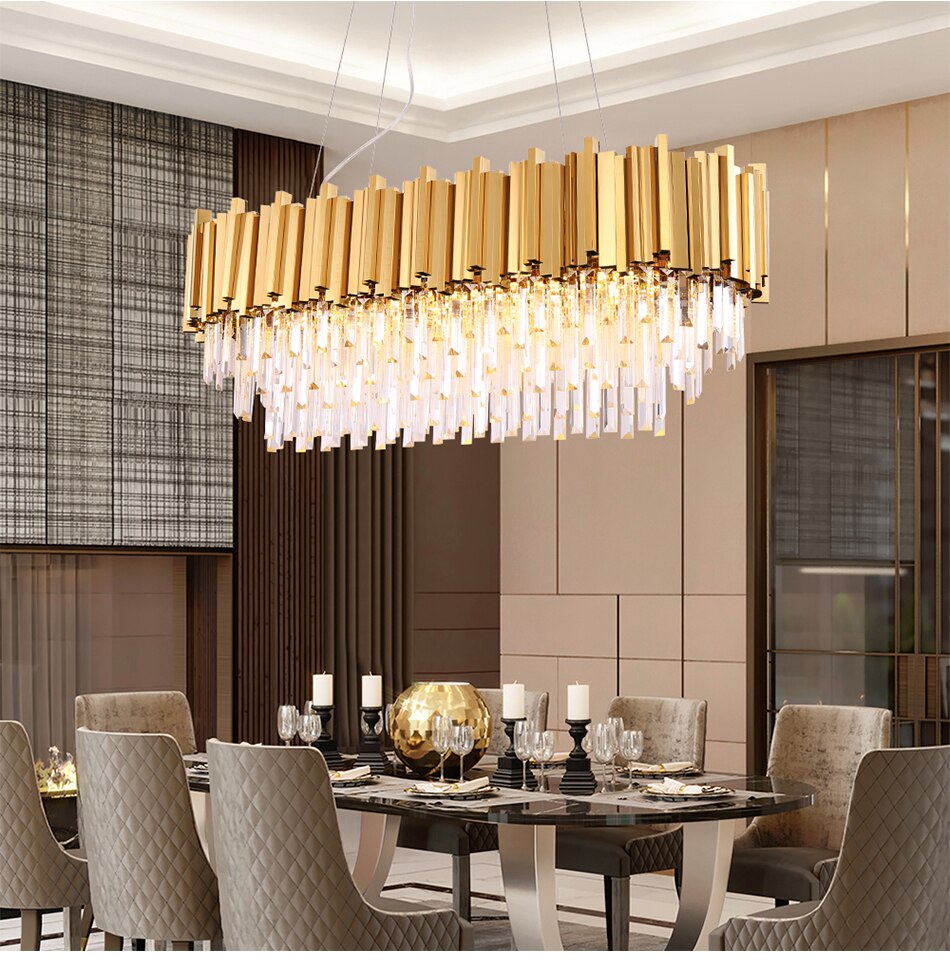 Dante Modern Rectangular Crystal Chandelier