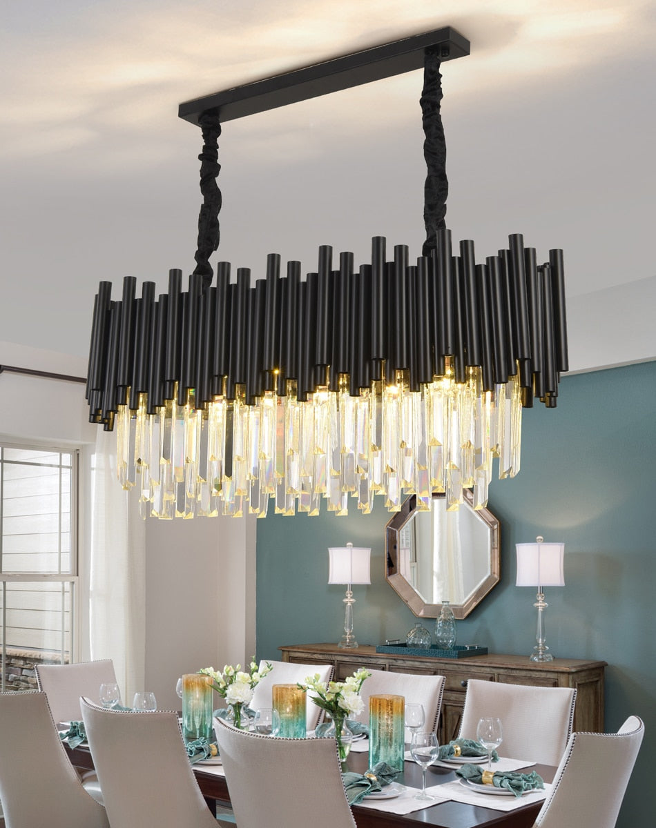 Alexander Modern Black Rectangular Chandelier