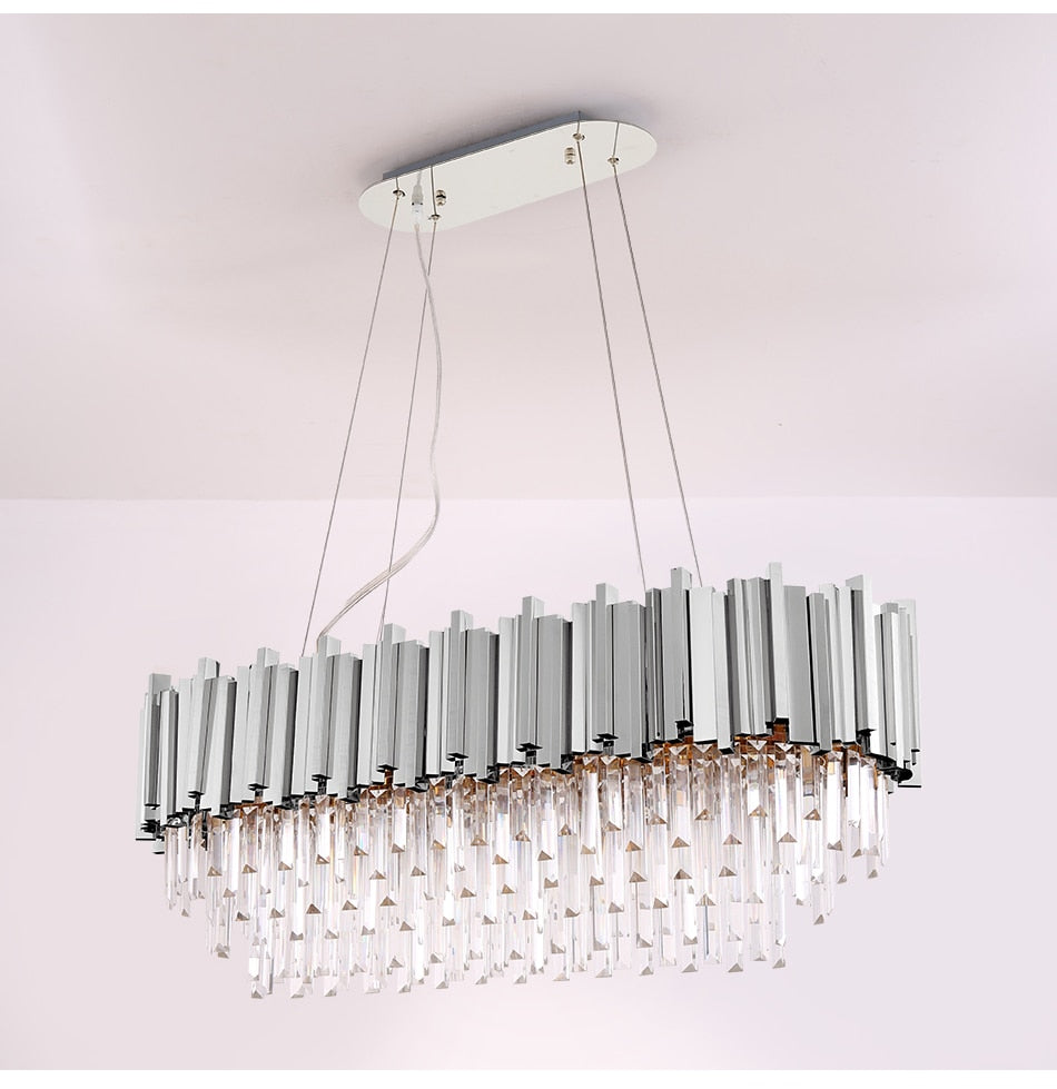 Dante Modern Rectangular Crystal Chandelier