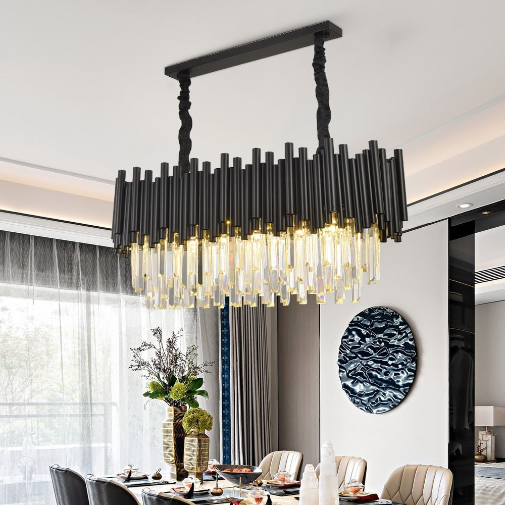 Alexander Modern Black Rectangular Chandelier