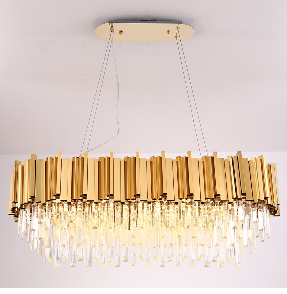 Dante Modern Rectangular Crystal Chandelier