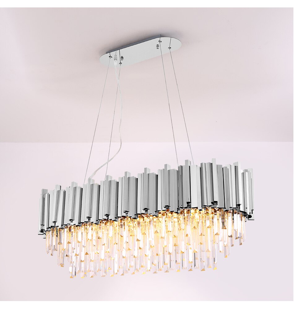 Dante Modern Rectangular Crystal Chandelier