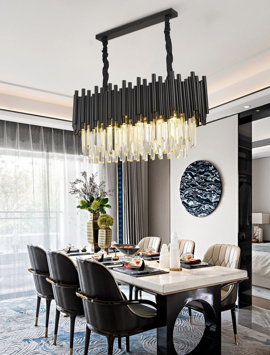 Alexander Modern Black Rectangular Chandelier