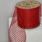 Metallic Mesh Wired Red Ribbon