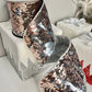 Sequins Silver and Rose Gold Wired Christmas Ribbon, 4W x 5 Yards