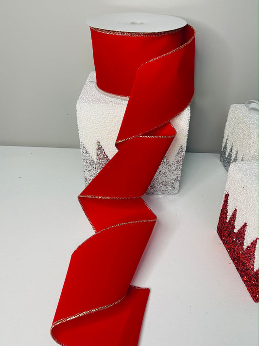 Christmas Red Velvet Christmas Tree Ribbon 25 Yards