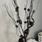 Black Glittered Whimsical  Floral Spray/Pick Stem 31'' Set of 2
