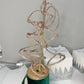 Rose Gold Glittered Whimsical Floral Stem 28'' Swirl Set of 3