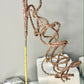 Rose Gold Glittered Whimsical Floral Stem 28'' Swirl Set of 3