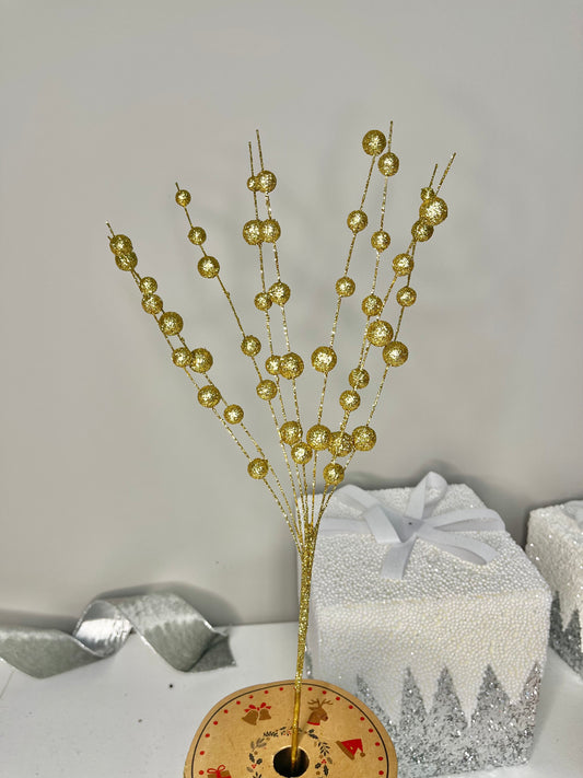 Glittered Floral Stem/ Pick Spray Set of 3