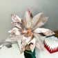 Rose Gold Metallic Poinsettia Stem beaded with Sequins