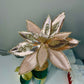 Elegant Rose Gold  Poinsettia with Crystals and Glitter 12''