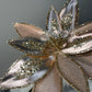 Elegant Rose Gold  Poinsettia with Crystals and Glitter 12''