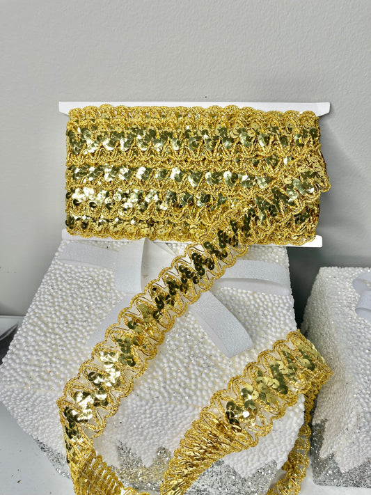 Beaded Lace Trim Sequin Lace Mesh Trim Gold Lace Ribbon Appliques
