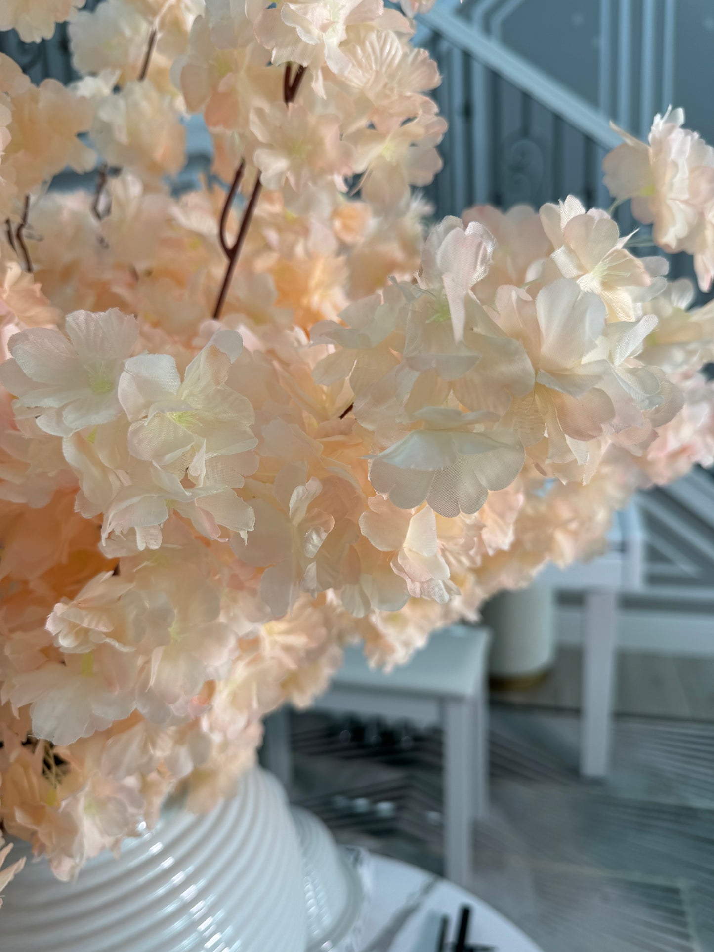 Mila Blush Faux Silk Cherry Blossom Branches Set of 3 Blush Flowers 36'' Fall Decor