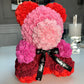 Totally Glam Large Rose Bear Rainbow Red Pink Burgundy Light Pink Black