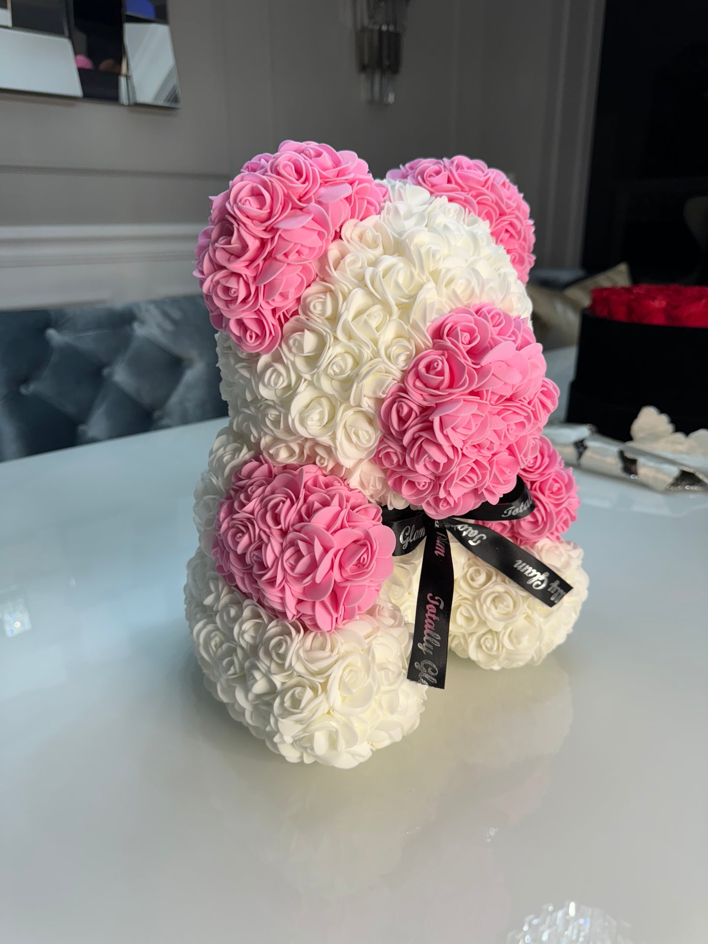 Totally Glam Rose Pink Teddy Bear Birthday, quinceaneras, anniversary, sweet 16, valentines, mothers day