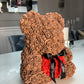 Totally Glam Large Rose Bear Brown Black and Red Heart