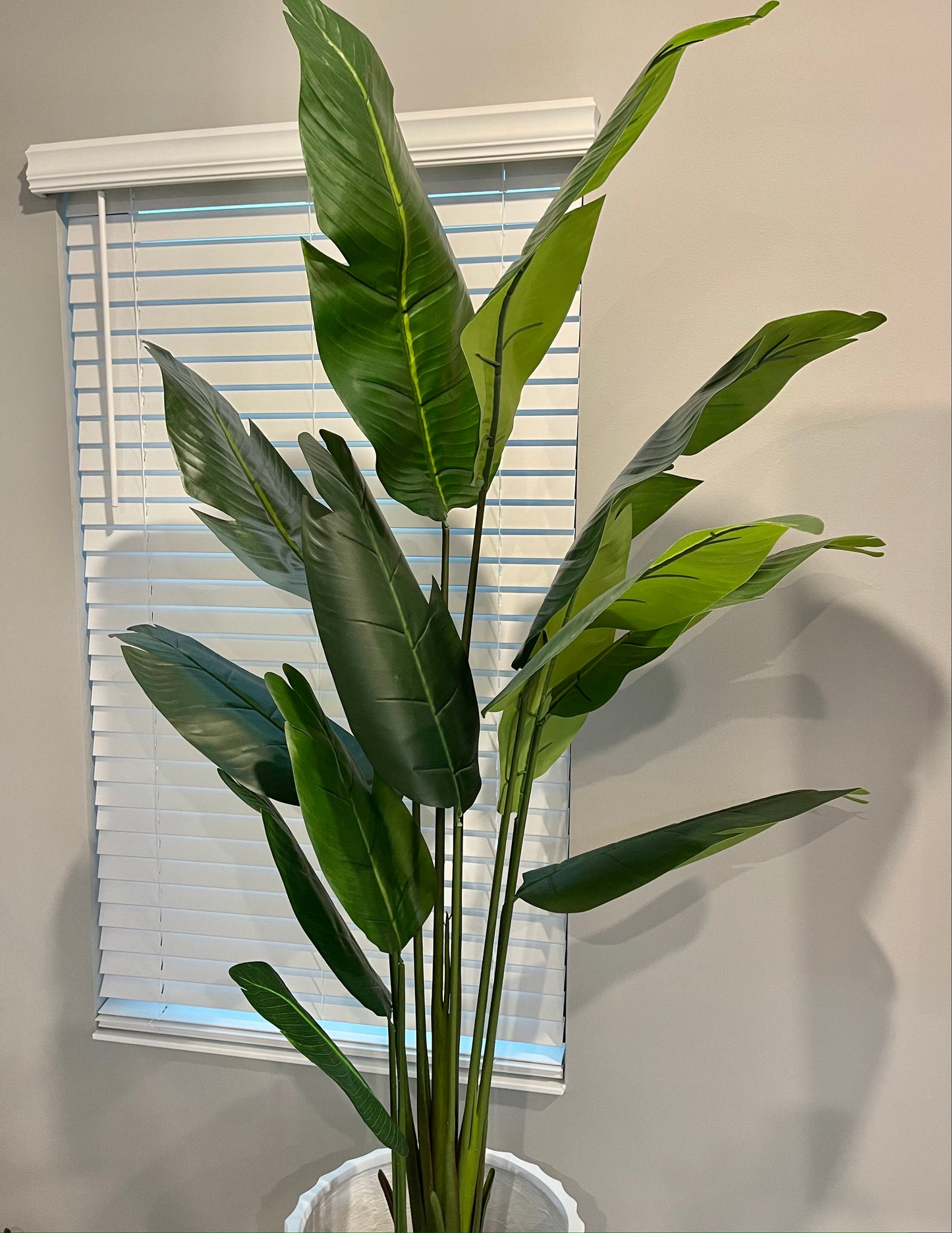 Artificial Bird of Paradise Faux Palm Tree Plant, 7ft Lifelike