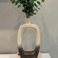Modern Cut Out Vase Beige and Black