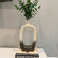 Modern Cut Out Vase Beige and Black