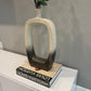 Modern Cut Out Vase Beige and Black