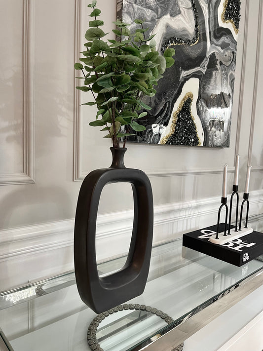 Modern Black Cut Out Vase