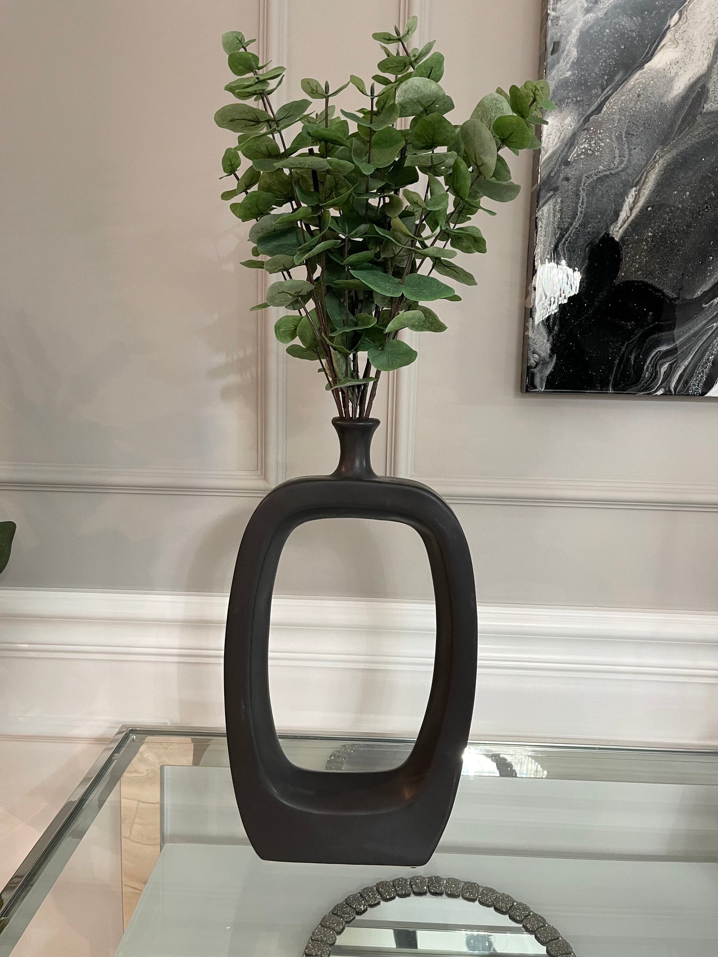 Modern Black Cut Out Vase