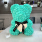 Totally Glam Large Rose Bear White and Pink Heart