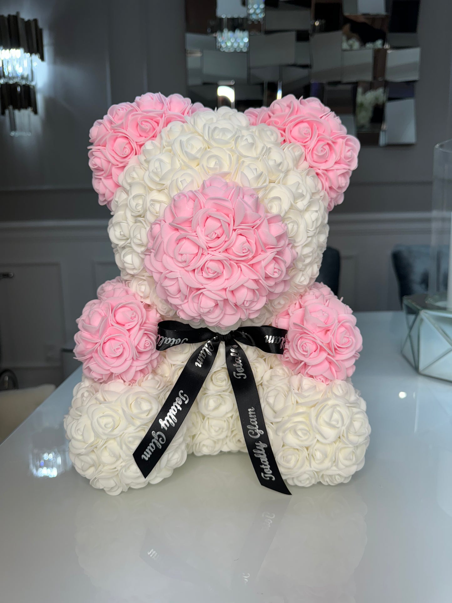 Totally Glam Rose Pink Teddy Bear Birthday, quinceaneras, anniversary, sweet 16, valentines, mothers day