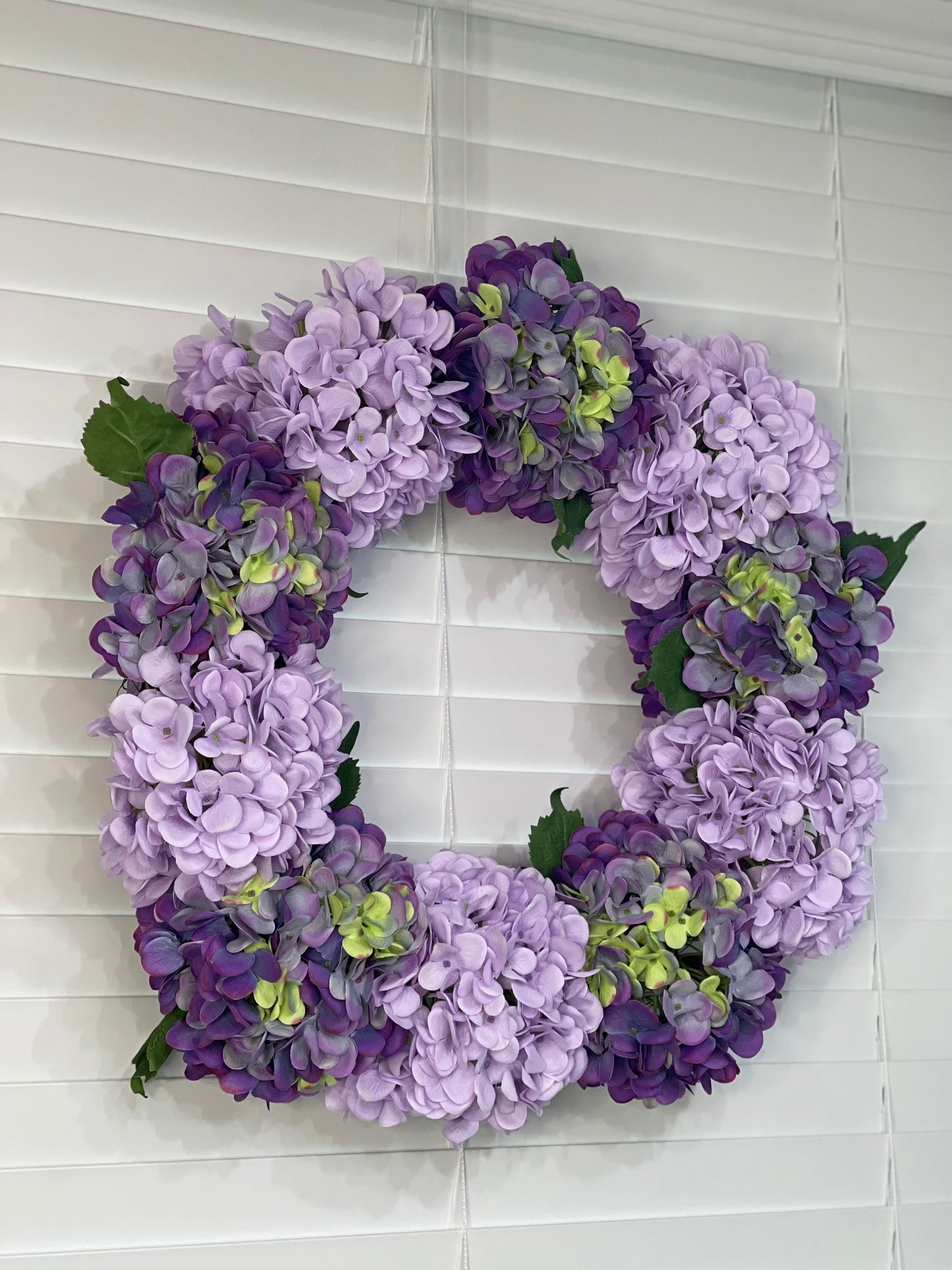 Large Purple and Lavender Hydrangea Wreath, all season