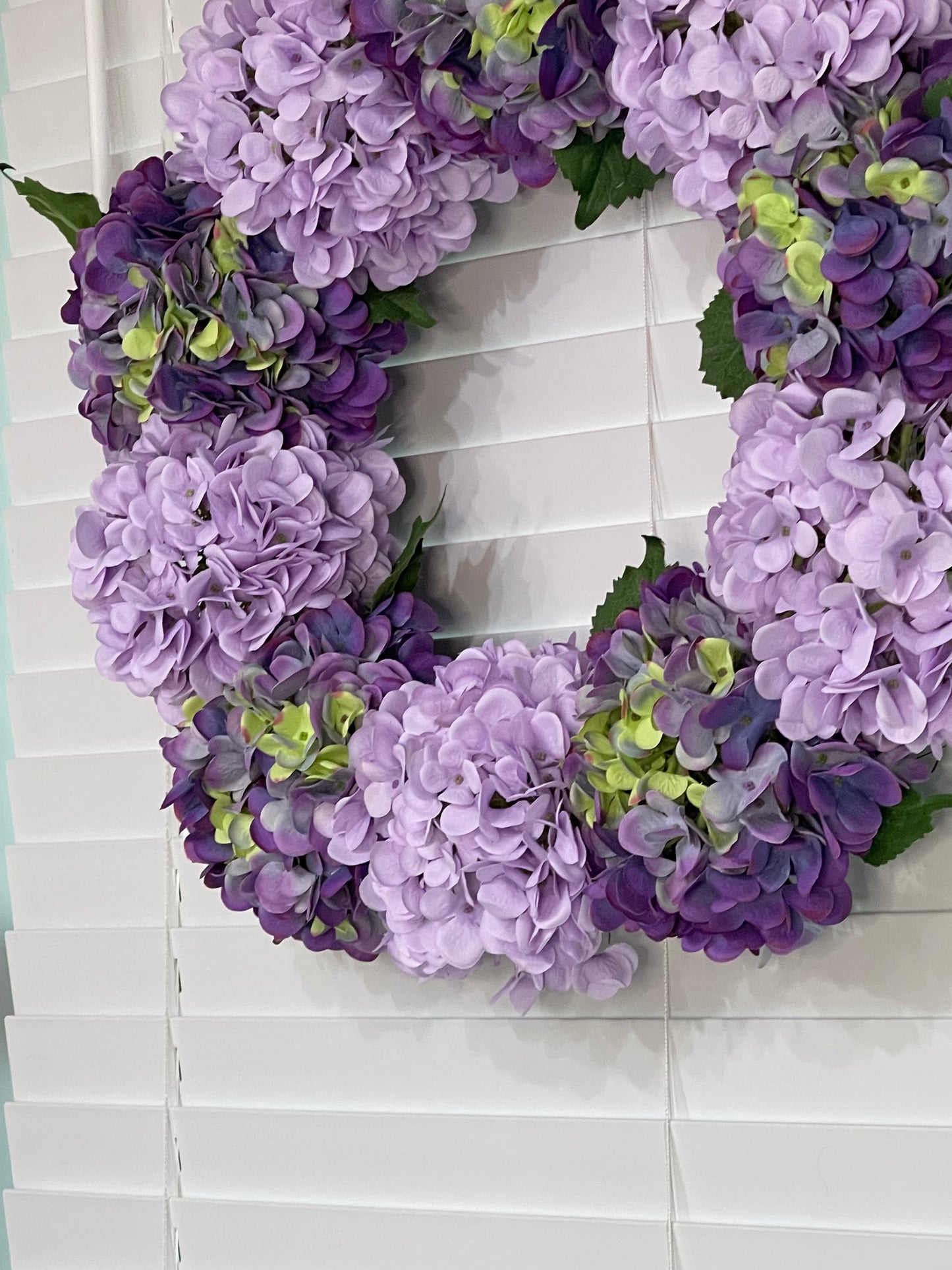 Large Purple and Lavender Hydrangea Wreath, all season