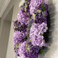 Large Purple and Lavender Hydrangea Wreath, all season