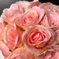 Amelie Pink Blush Rose Arrangement in Round Clear Vase