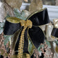 Black and Sheer Gold Wired Ribbon double sided 2.5" x 10 Yards