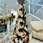 Elegant Black Velvet Glitter Poinsettia Flower 14'' set of 3 Christmas Flower