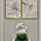 Aurora White and Gold Blossom, Painting Set of 2