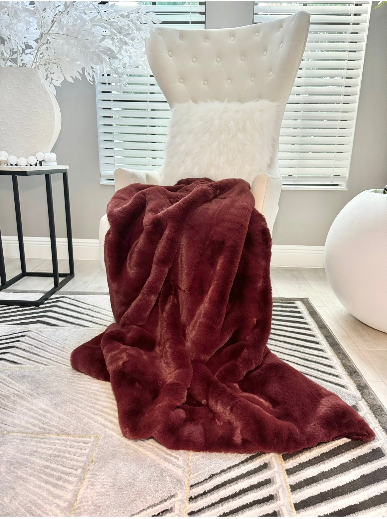 Ashley Faux Fur Throw Blanket