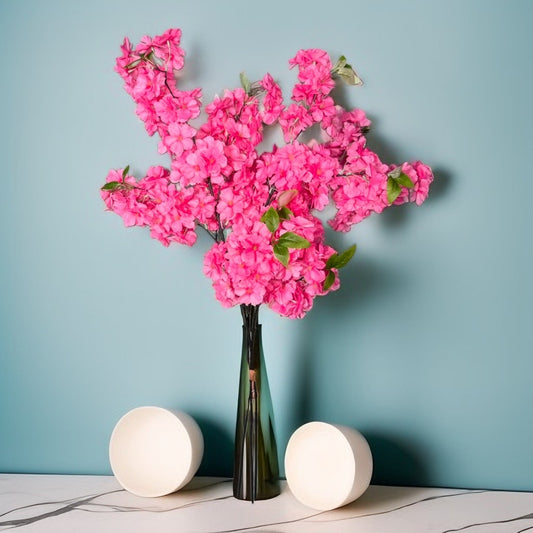 Sienna Hot Pink Silk Cherry Blossom Flower 3 Branches Pack 40'' Inches