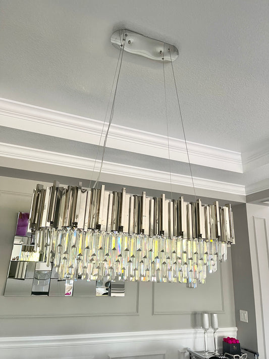 Dante Modern Rectangular Crystal Chandelier